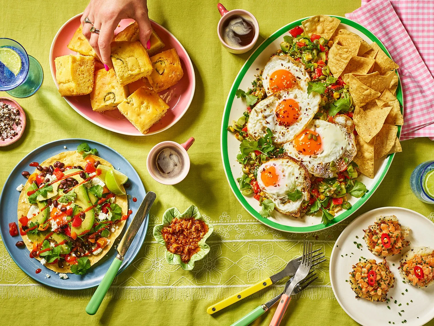 Various brunch recipes from The Brunch Club cookbook.  Photography by Danielle Wood.