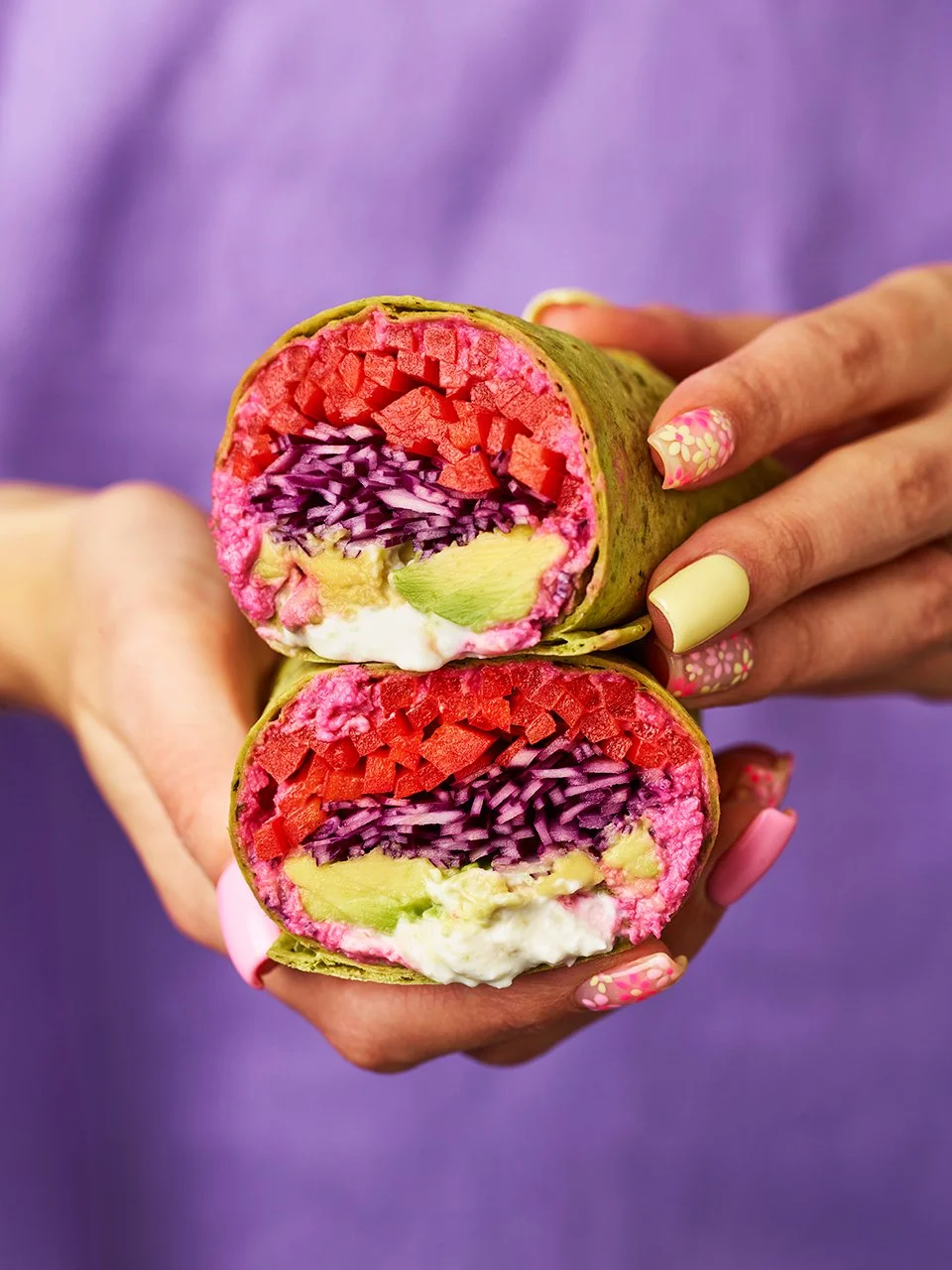 Rainbow Wrap photographed by London based photographer Danielle Wood for Fitwaffle's Easy Six cookbook.
