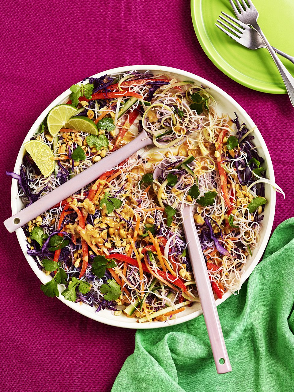 Rainbow noodles from What To Cook When Everyone's Hungry cookbook  by Shelina Permalloo.  Photographer Danielle Wood.