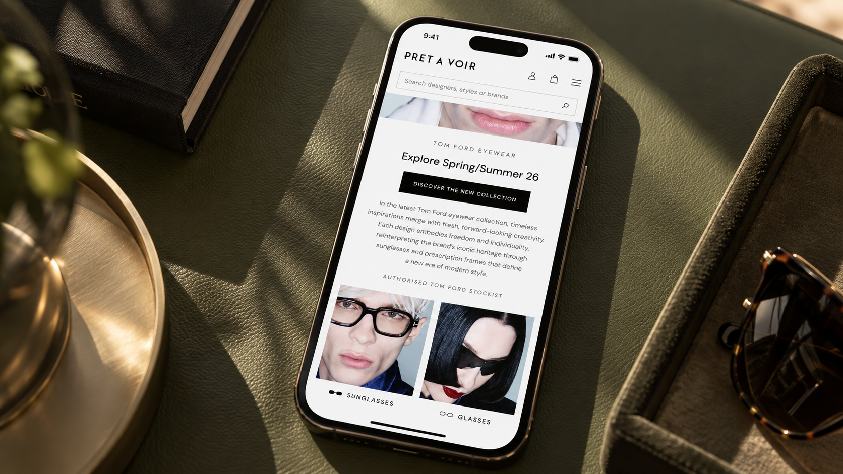 Pretavoir website on a mobile device