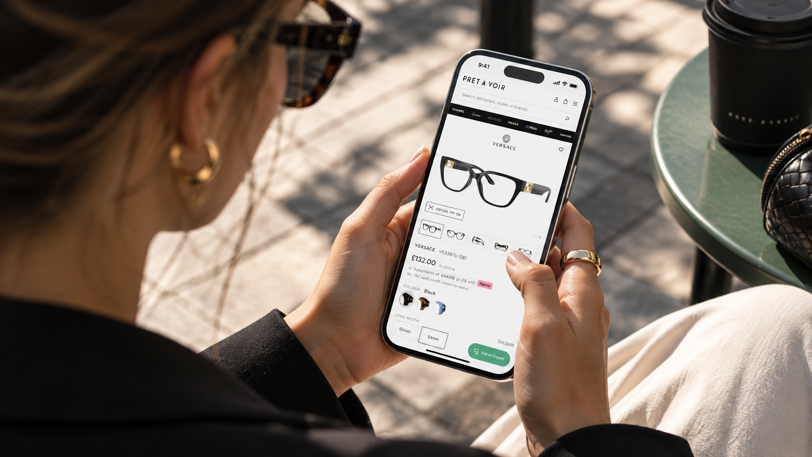 Pretavoir website being shopped on a mobile device