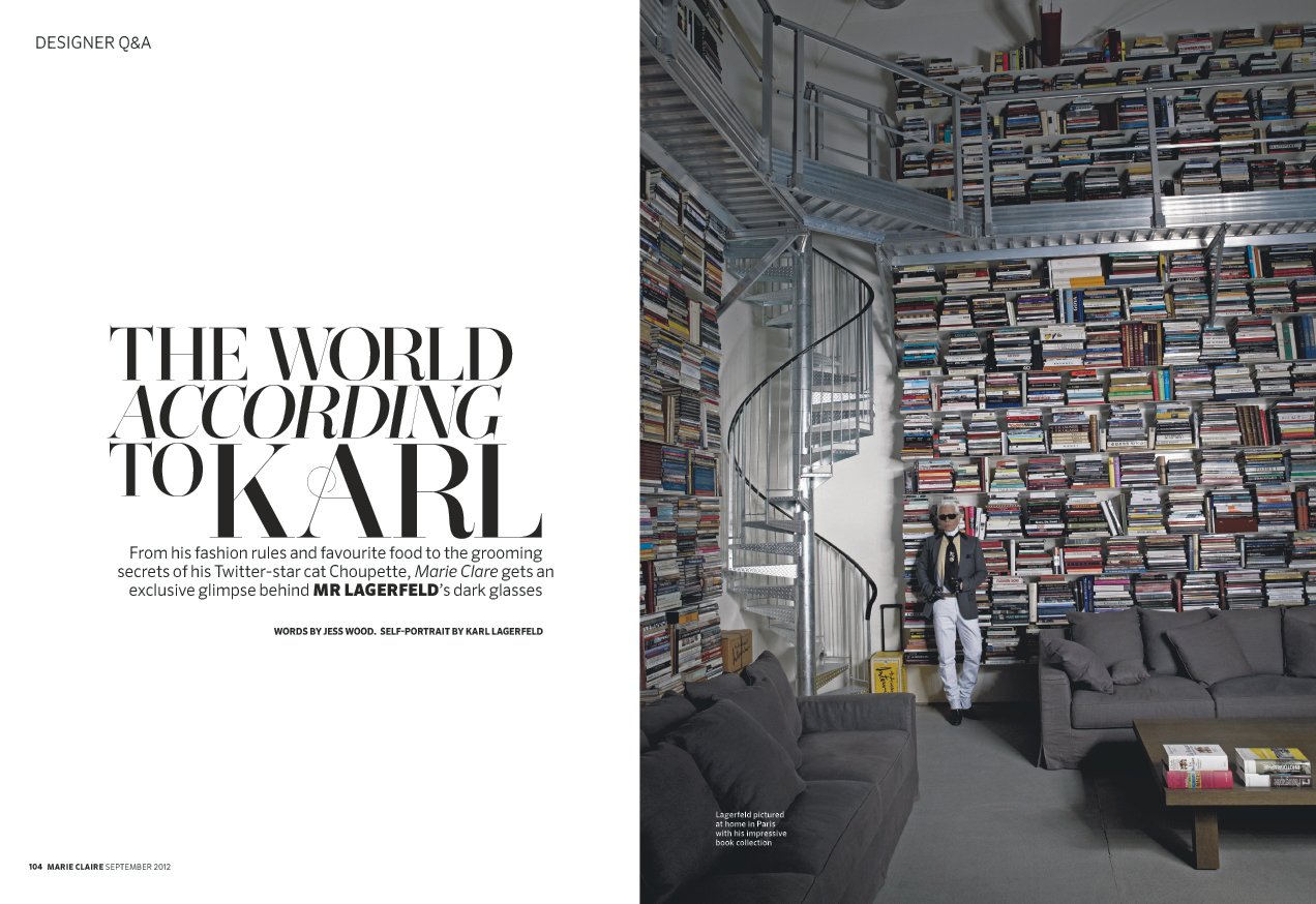 Self portrait by Karl Lagerfeld for marie claire