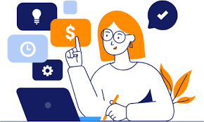 Cartoon showing the different factors involved in making a financial decision