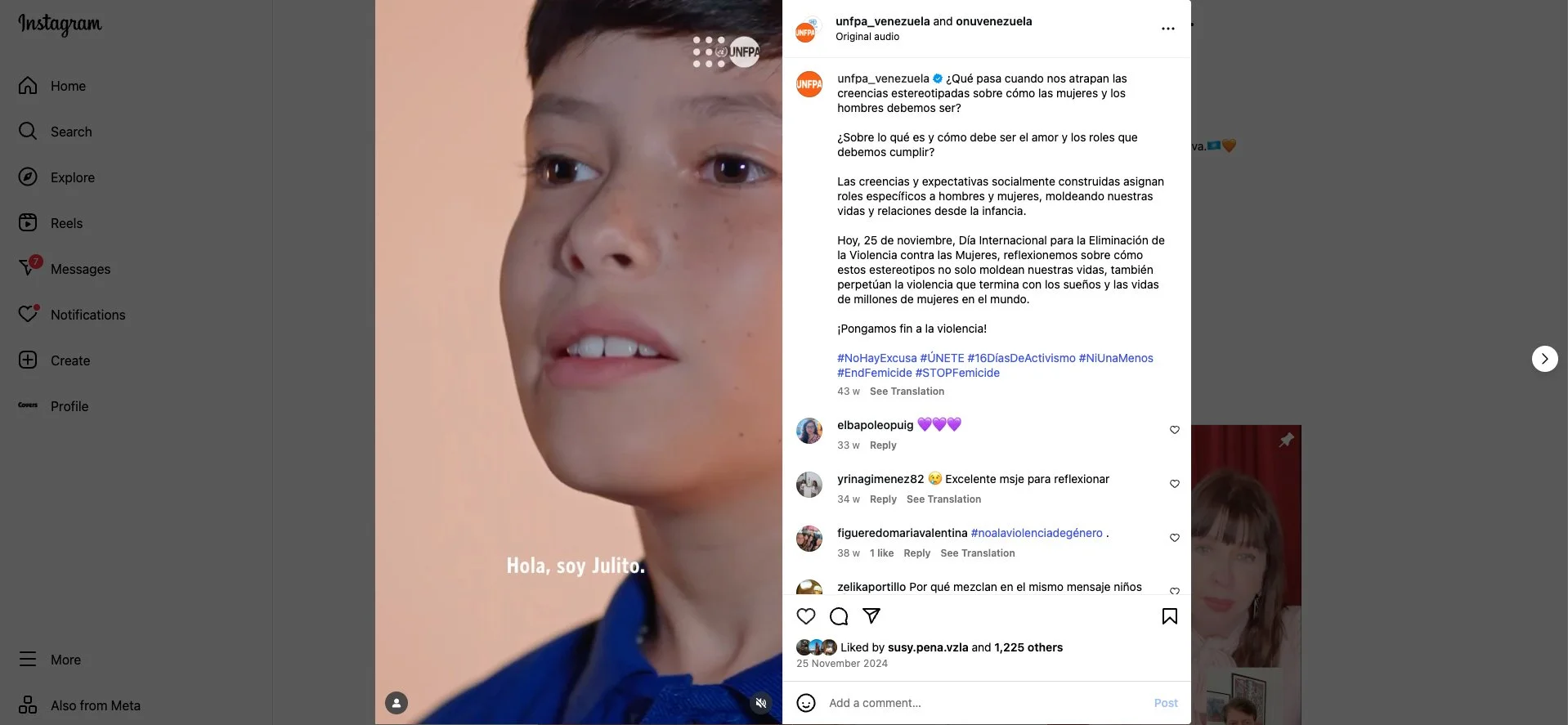 UNFPA - Día Internacional para la Eliminación de la Violencia contra las Mujeres
