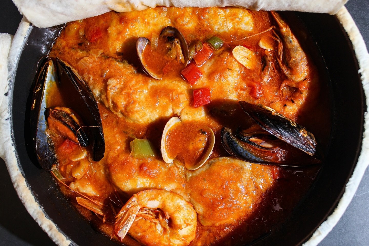 Indulge in the *Croaker &ldquo;Chef&rsquo;s Style&rdquo;&mdash;a savory masterpiece bursting with flavor! 💥

Perfectly cooked croaker fish, paired with King prawns, mussels, and clams, simmered in a rich garlic, onion, and pepper medley, with a spla
