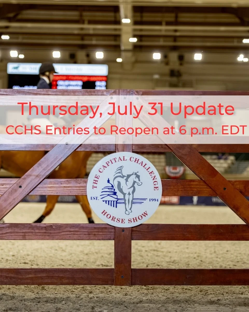 July 31 Update: Entries to Reopen for 2025 Capital Challenge Horse Show