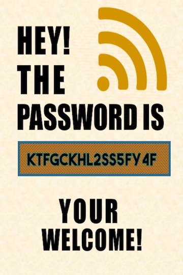 Wi-Fi Password Sign 