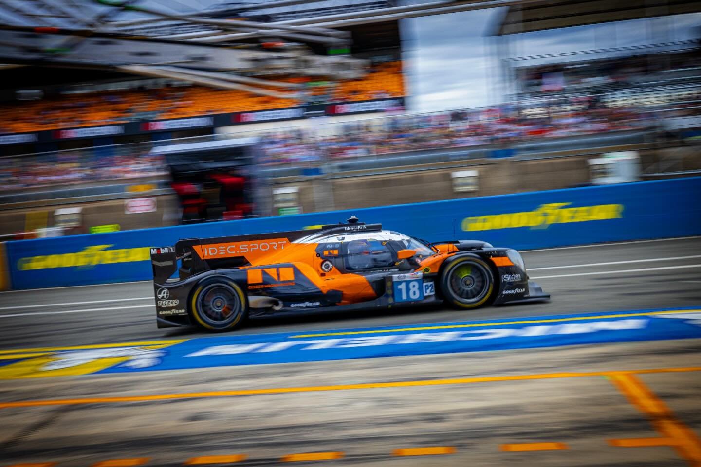 Idec Sport x Genesis Magma Racing heading out of the pitlane.
&mdash;
#18 / LMP2 / Idec Sport - Genesis Magma Racing / Oreca 07 Gibson / Jamie Chadwick - Mathys Jaubert - Andre Lotterer / 24 HEURES DU MANS 2025
&mdash;
#motorsport #24heuresdumans #24