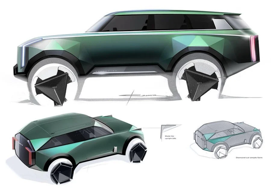 Some early ideation sketches from the talented designer @berkerner of the new Kia Telluride exterior.
&mdash;&mdash;
#kia #kiadesign #automotivedesign #cardesign #design #designteam #teameffort #telluride #oppositesunited #designer #sketches #renderi