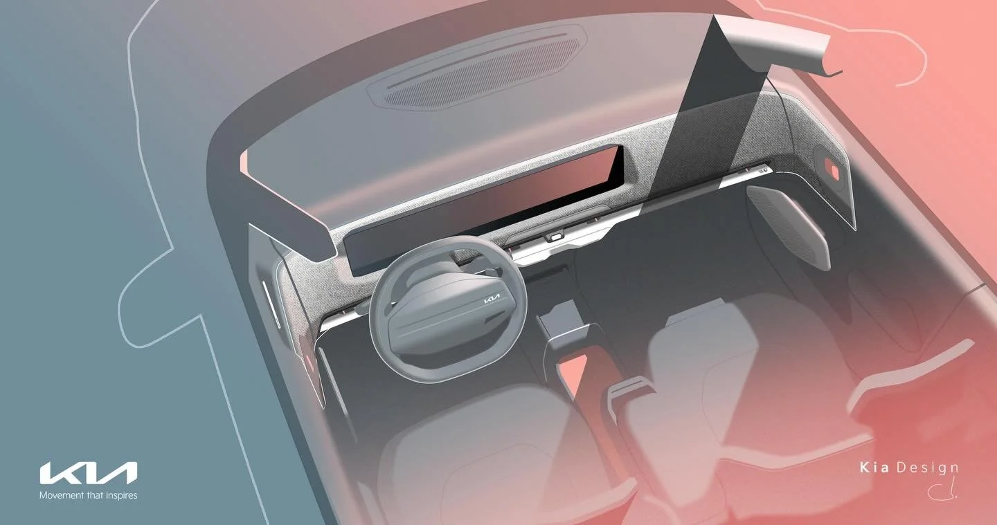 #designsketches 
&mdash;&mdash;&mdash;
Beautiful drawings from our talented Interior Designer @cbowork of the EV2.
&mdash;&mdash;&mdash;
#kia #ev2 #design #cardesignercommunity