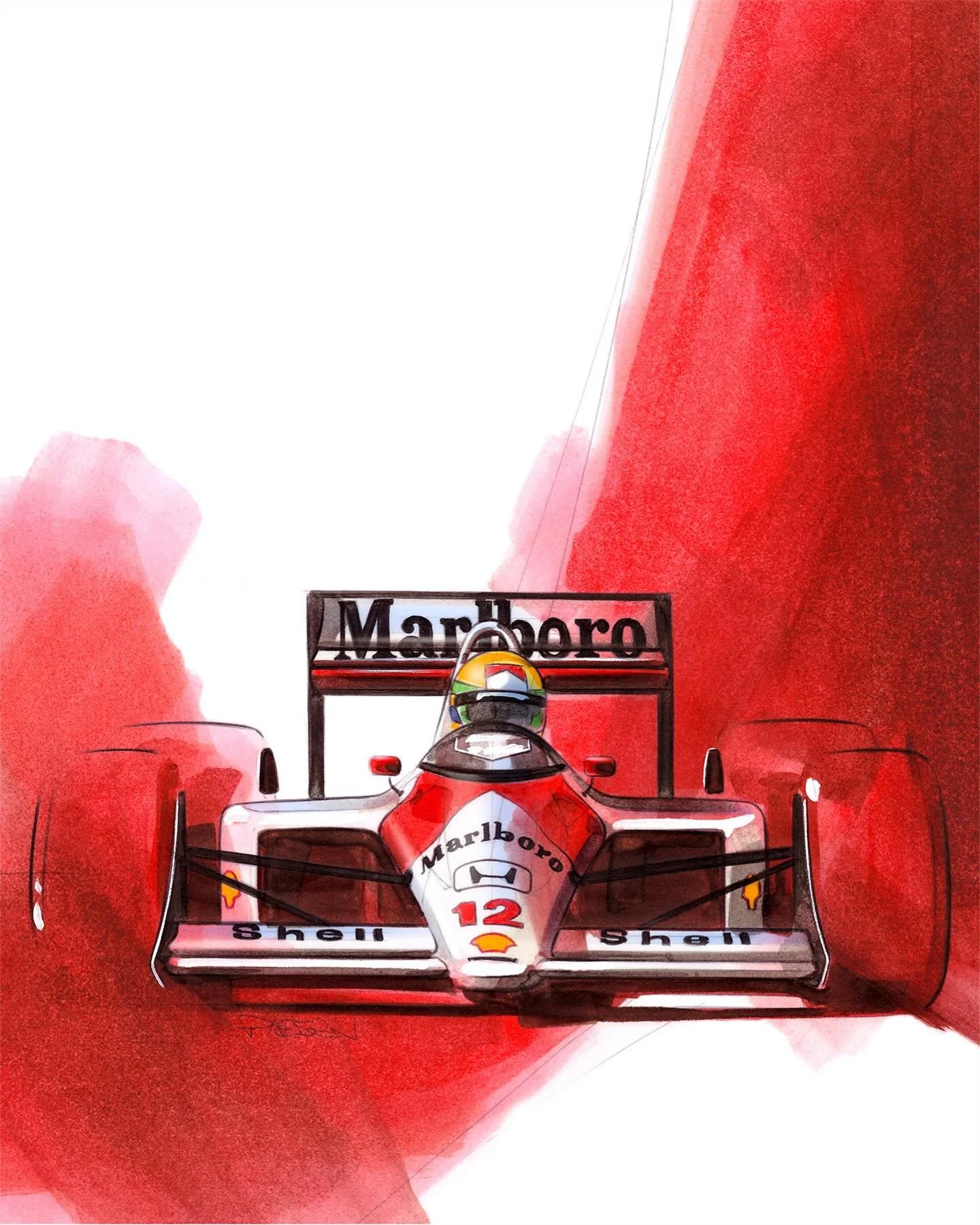 Today it is time to post some of my artwork. 32 years already.
AYRTON SENNA 
&mdash;
www.jochenpaesen.com
&mdash;

#senna #worldchampion #mclaren #artwork #drawing