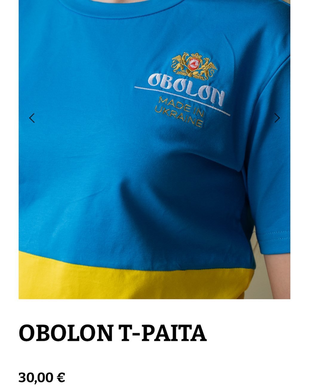 Nyt verkkokaupassamme myynniss&auml; Obolon-paitoja! Ukrainassa valmistettu Obolon t-paita on laadukasta ja venyv&auml;&auml; puuvillaa. Paita l&ouml;ytyy t&auml;ll&auml; hetkell&auml; verkkokaupastamme Obolon.fi kolmessa koossa: S, M ja L.

#obolon 