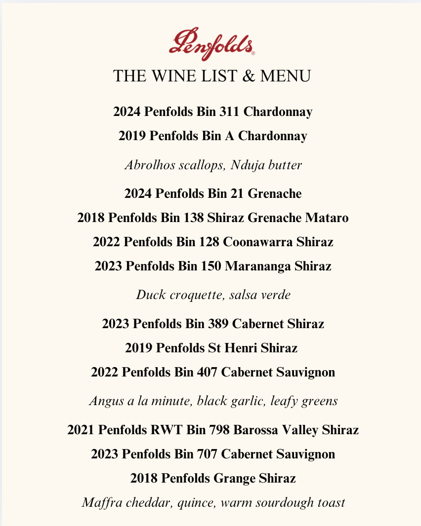 Penfolds Wine Tasting Perth