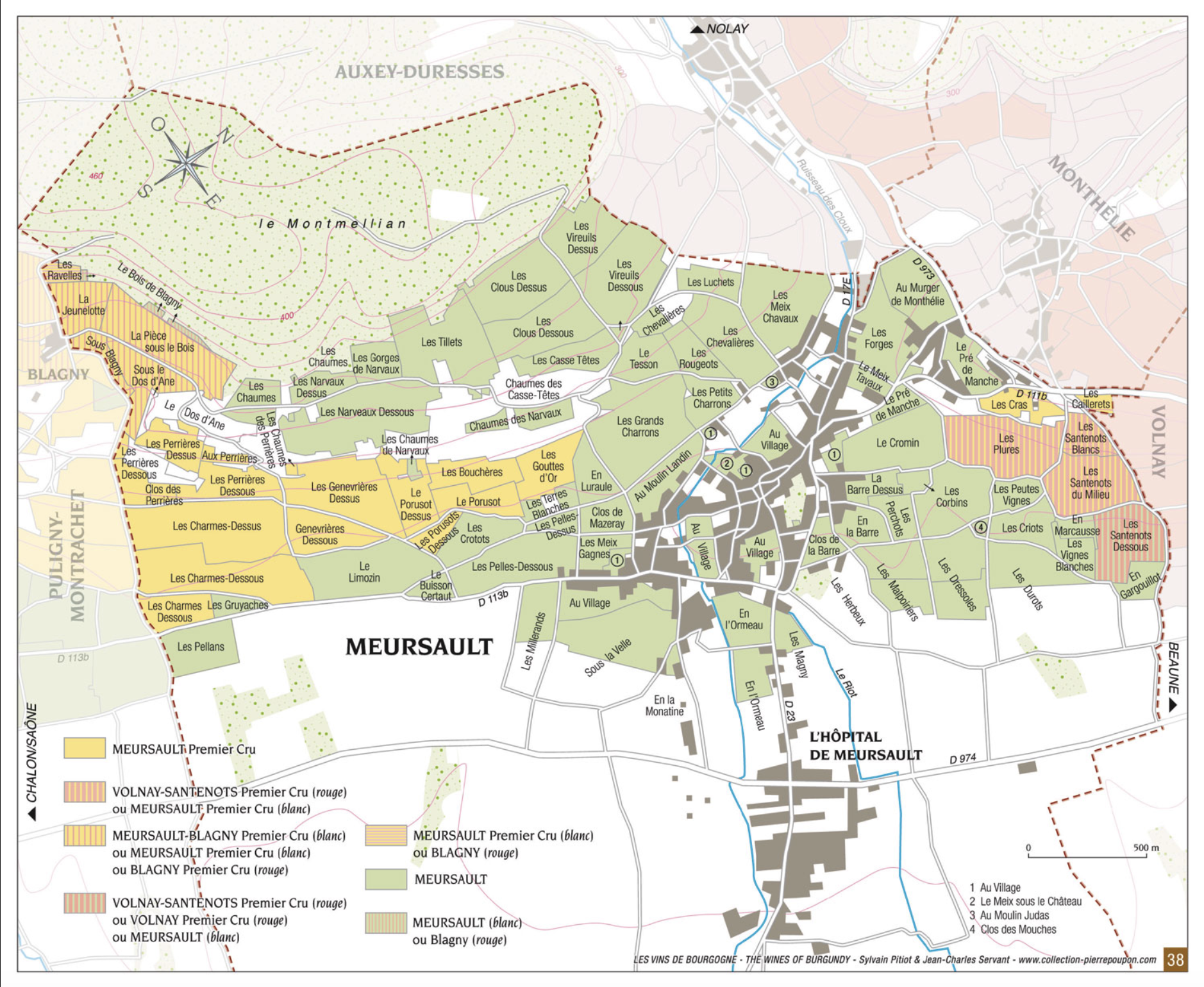 Meursault Map Wine Region