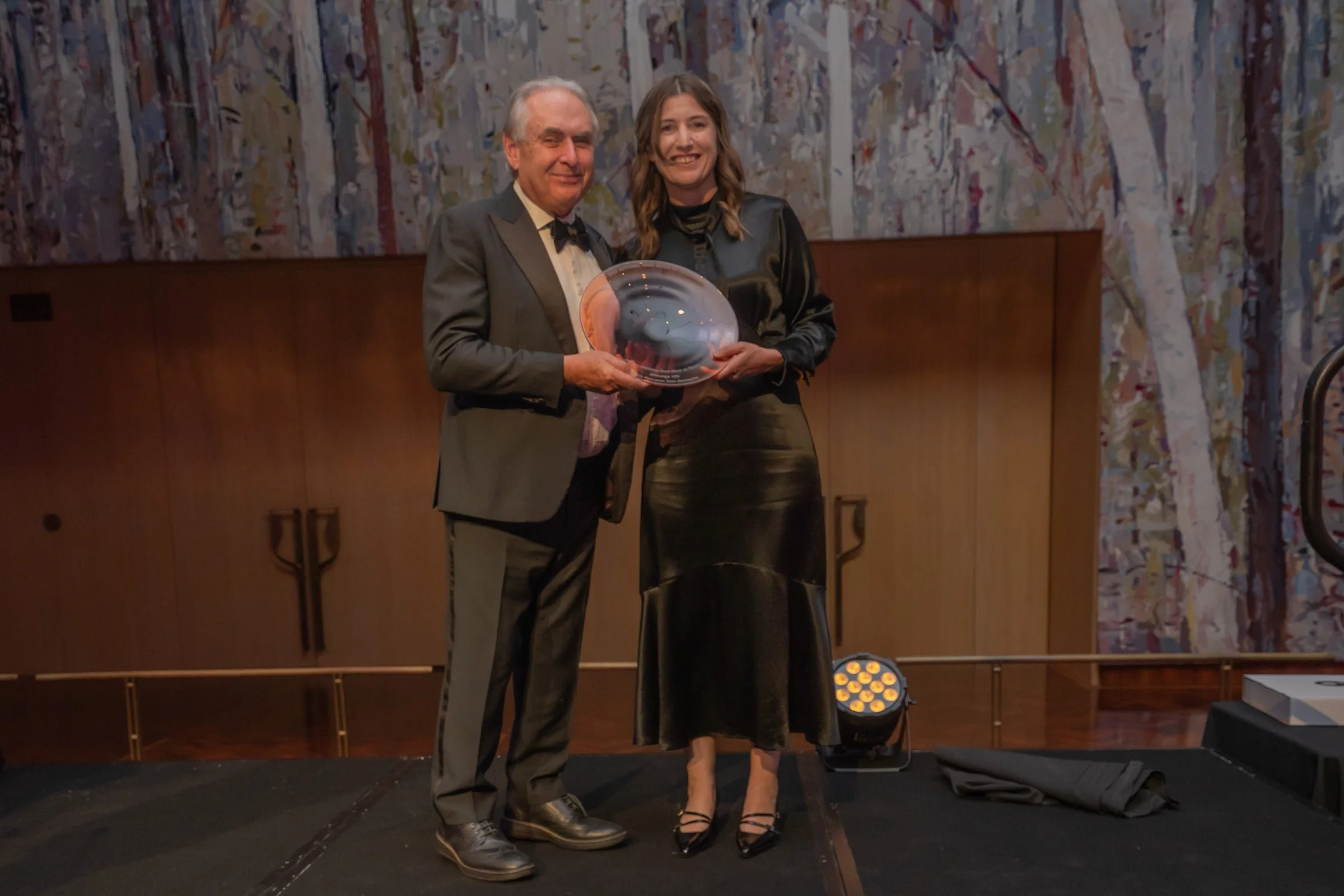 Willunga 100 winemaker Renae Hirsch with Minister Don Farrell at the 2025 National Wine Show of Australia