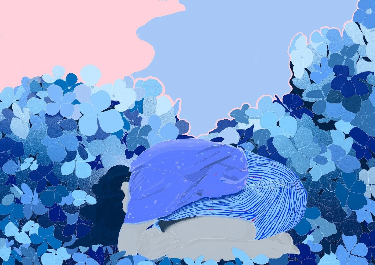 &ldquo;Oh, If I Could Be a Hydrangea&rdquo; reflects my journey as an Egyptian-Australian navigating the space between two cultures and yearning for a sense of belonging. 🌿 The hydrangea, a flower that shifts its colors based on its environment, bec