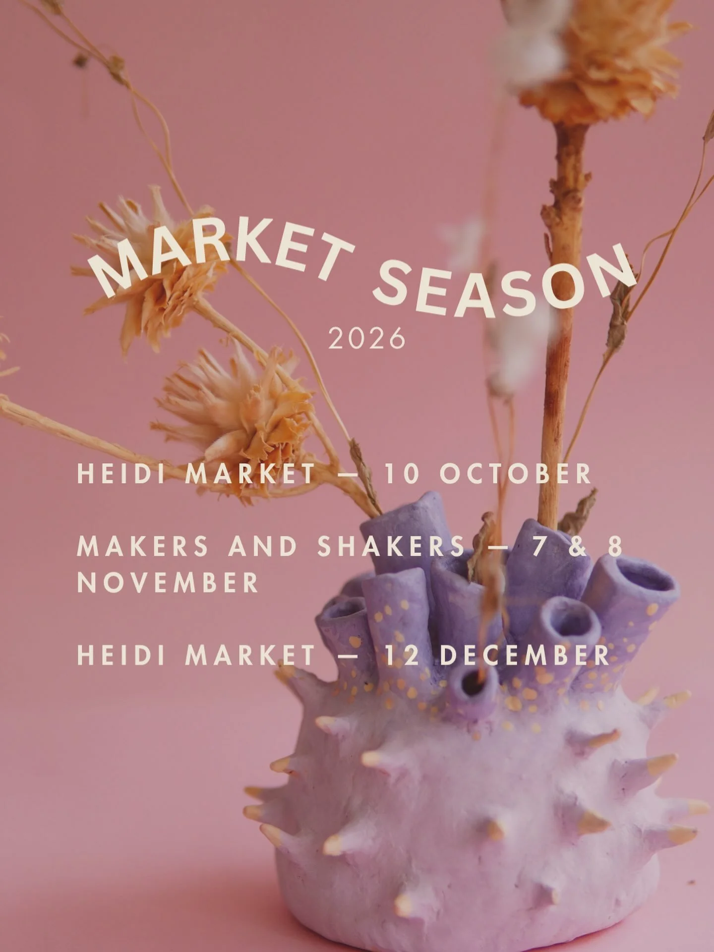 Market season is here. 💃🏻✨

I&rsquo;ll be popping up at three markets across October, November and December with handmade ceramics, art prints, stickers, cards and a few surprises.

Come say hi, browse the collection and take something home that fe