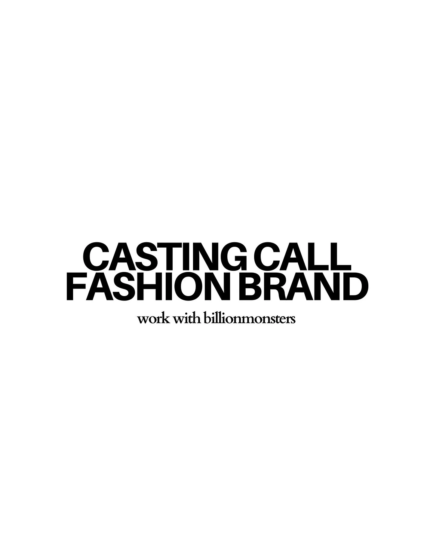 Casting a male model for an e-commerce campaign with a premium non-toxic essentials clothing brand. This will be a 9-hour day in a Santa Ana studio (~1 hour from LA).

Agents, please send us your packages. Models, please direct message us @billionmon