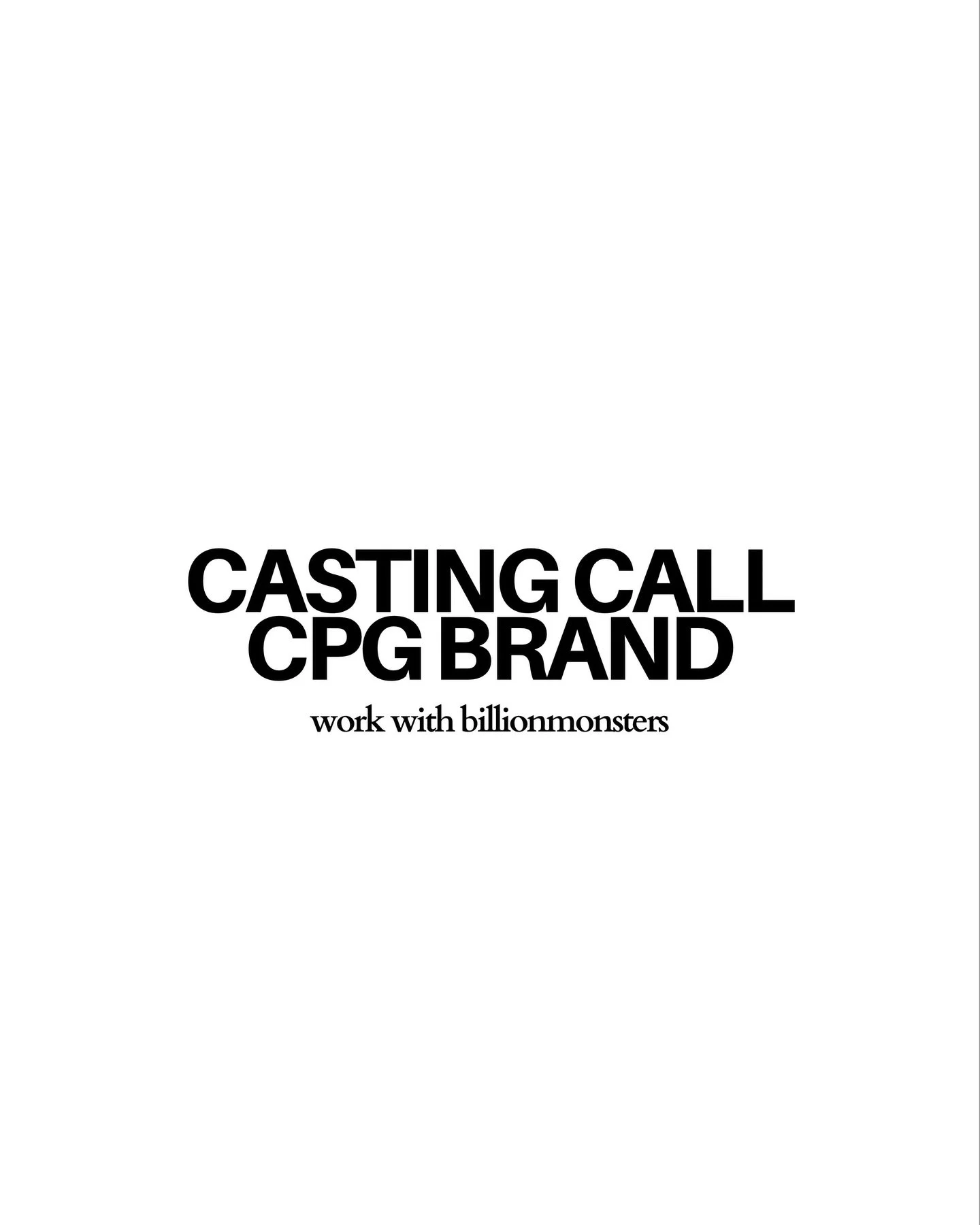 Casting a parts model for an e-commerce campaign with a premium artesian water brand. This will be a 4-hour/half-day in a Los Angeles studio.

Agents, please send us your packages. Models, please direct message us @billionmonsters or email hello@bill