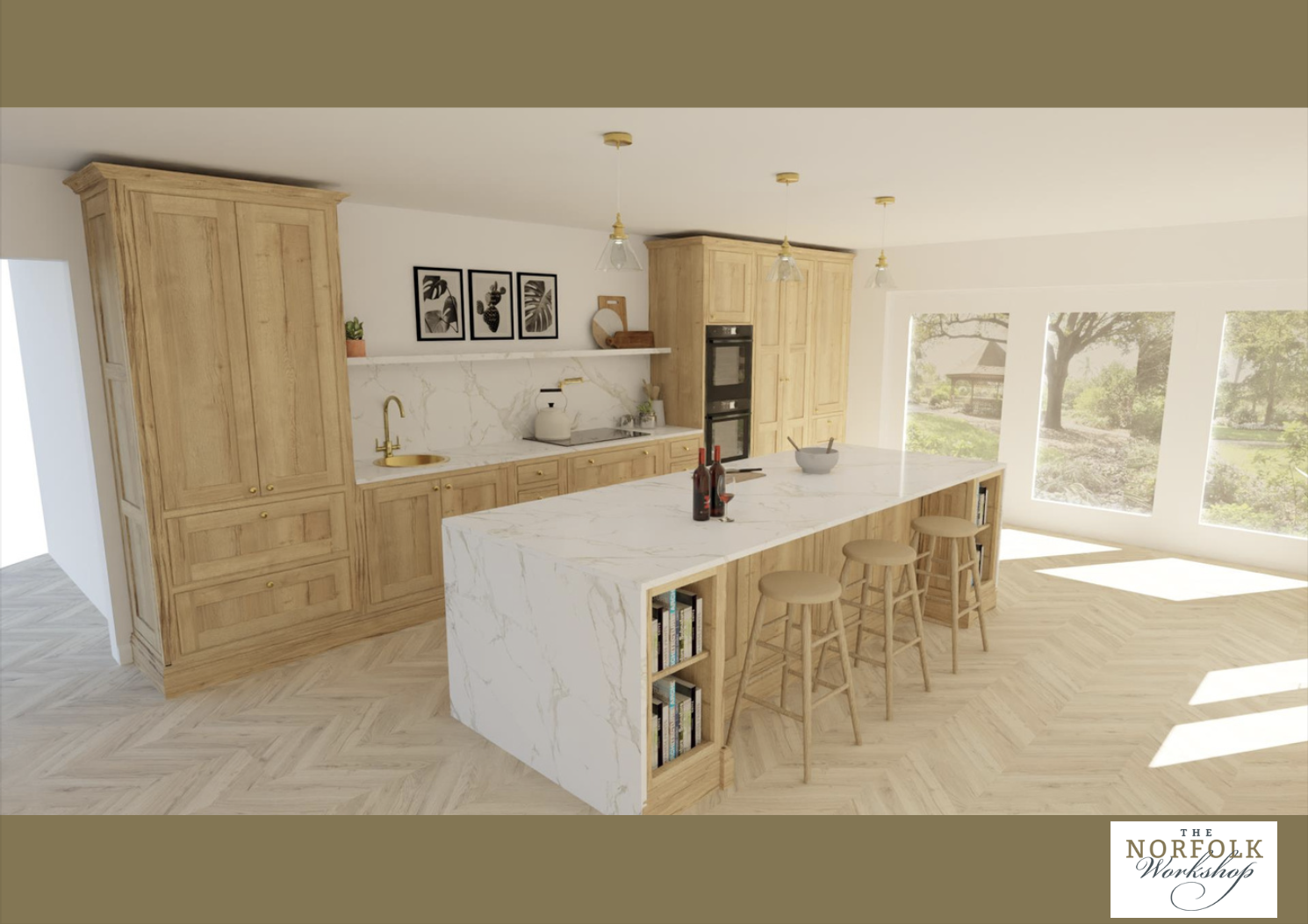 Oak & Marble Kitchen
