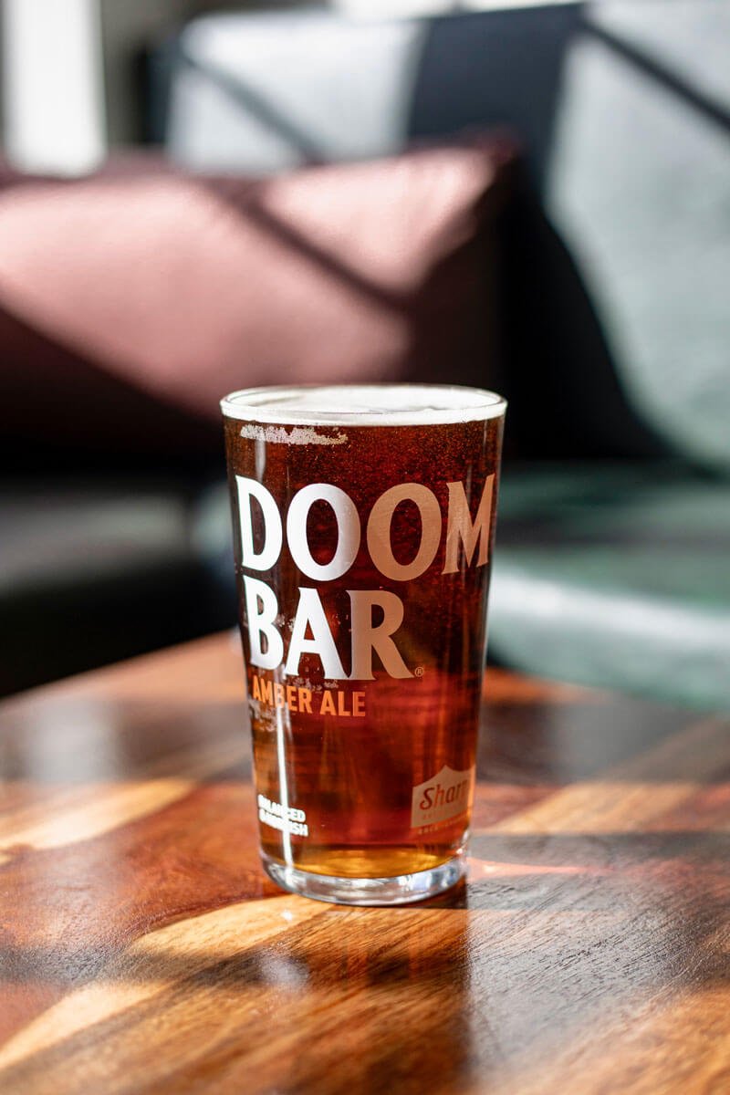 A pint of Doom Bar amber ale