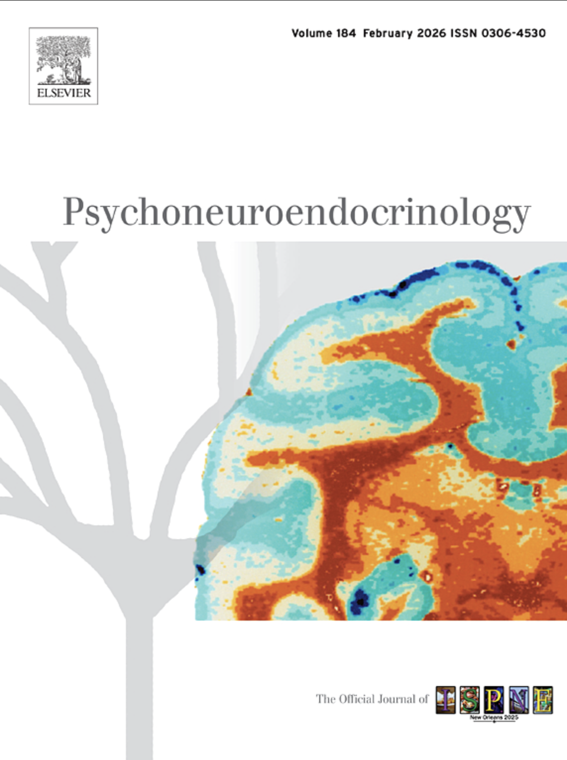 cover image psychoneuroendocrinology volume 184 feb 2026 dr. stephanie cook NYU ADHL 