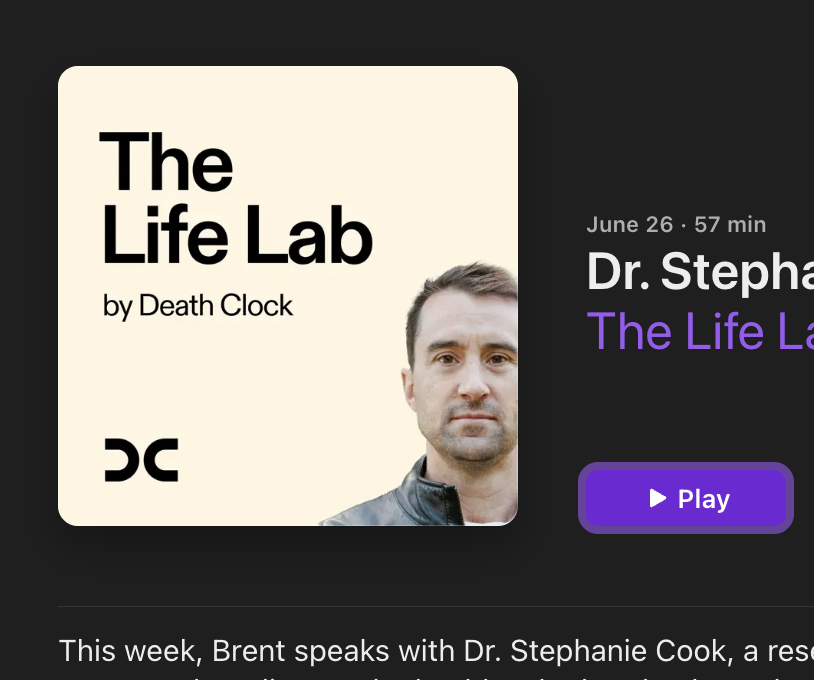 SCREENSHOT OF LIFE LAB PODCAST with dr. stephanie cook