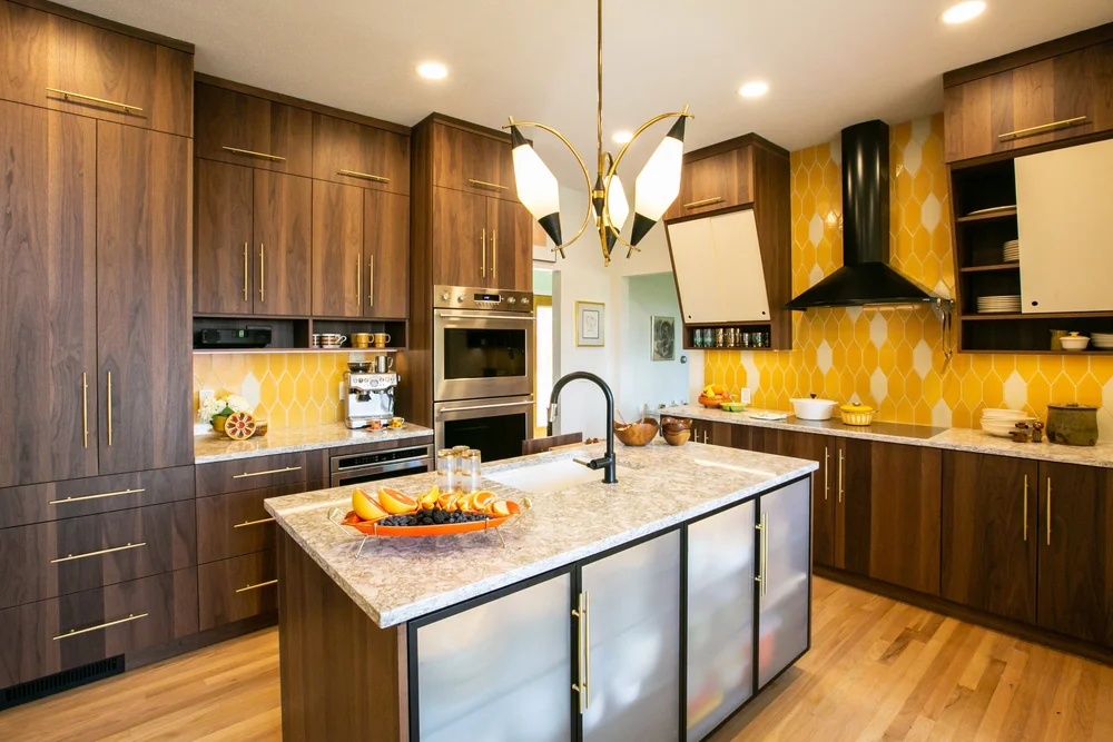 Applewood Atomic Ranch kitchen in Lakewood, featured in HGTV Magazine and an NKBA PEAK Award winner