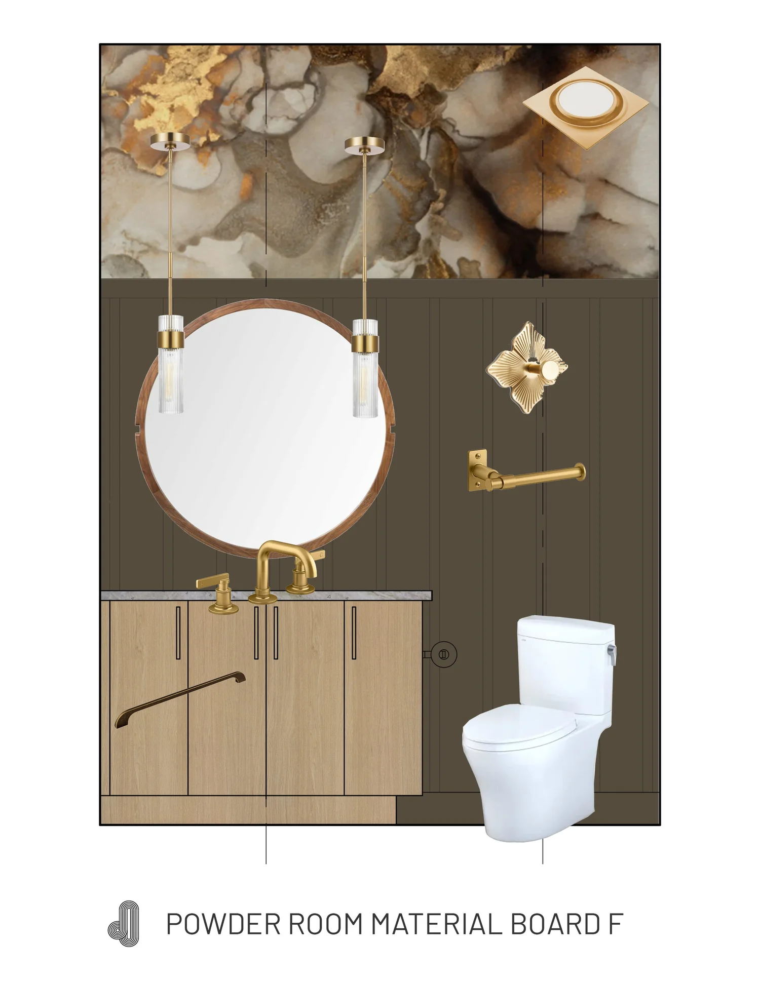 Powder bath material board