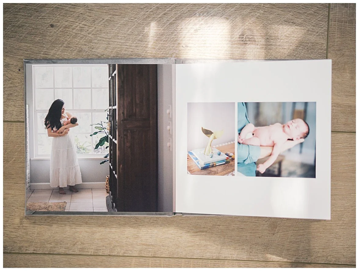 flat lay of a family photo album