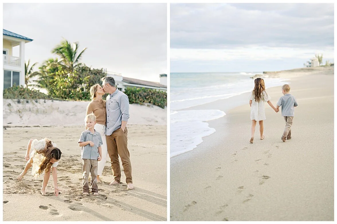 family hanging out on the beach at family session in stuart fl