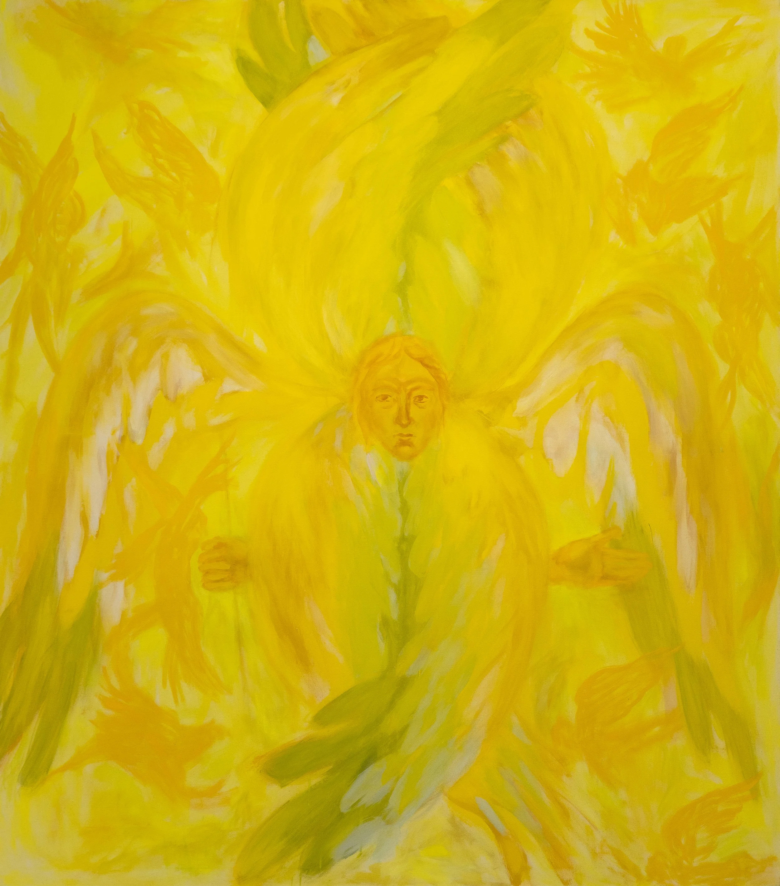 Enkelein joukot / tempera kankaalle / 170x150 cm