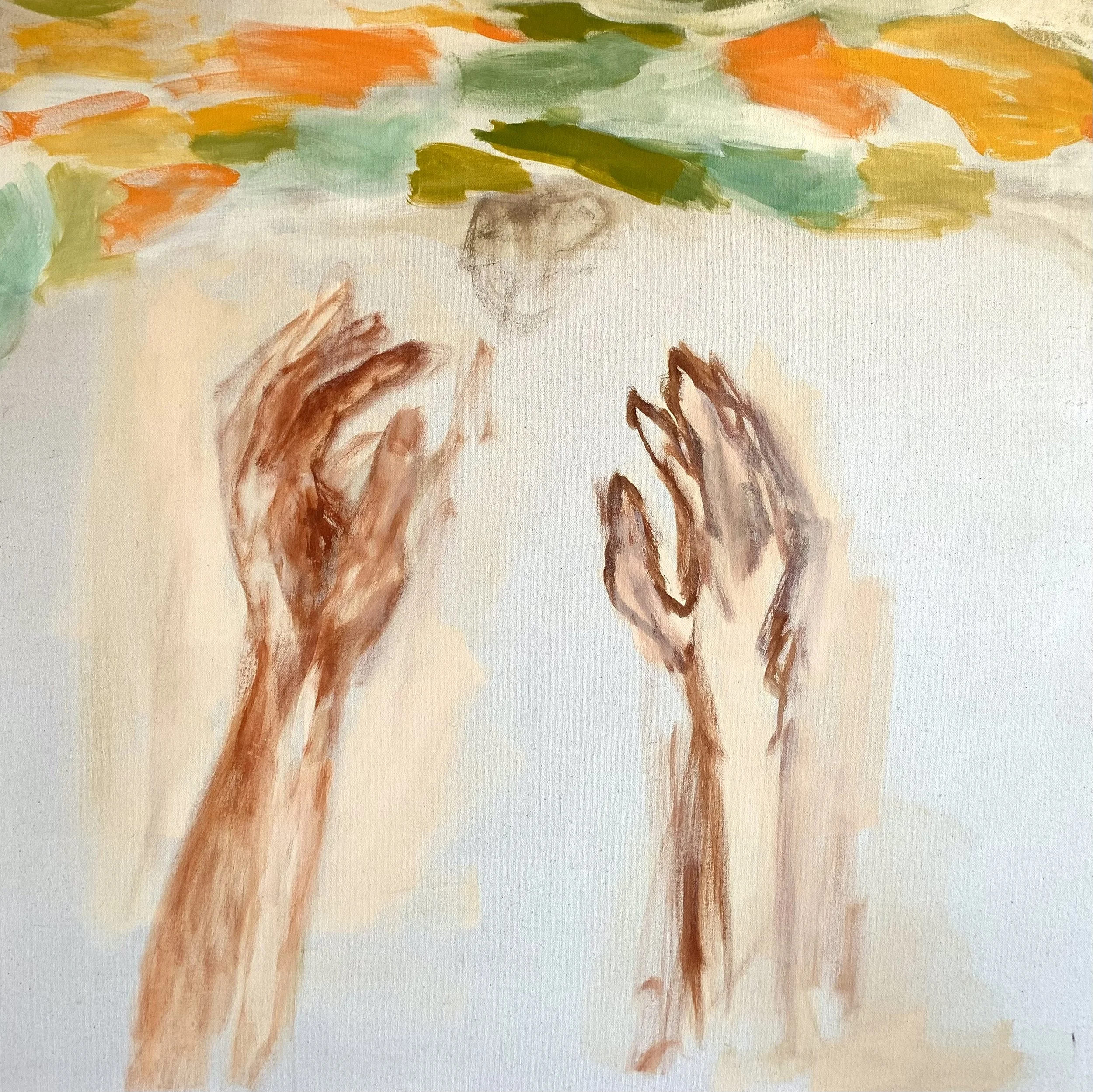 Silmäni eivät näe eikä sydämeni ymmärrä / My eyes will not see and my heart will not hear / tempera on canvas / 90x90 cm