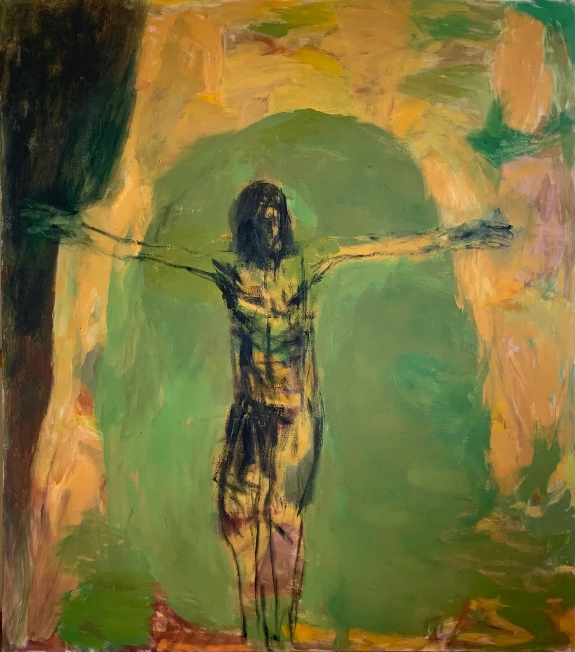 Vainotun rukous / tempera kankaalle / 160x140 cm