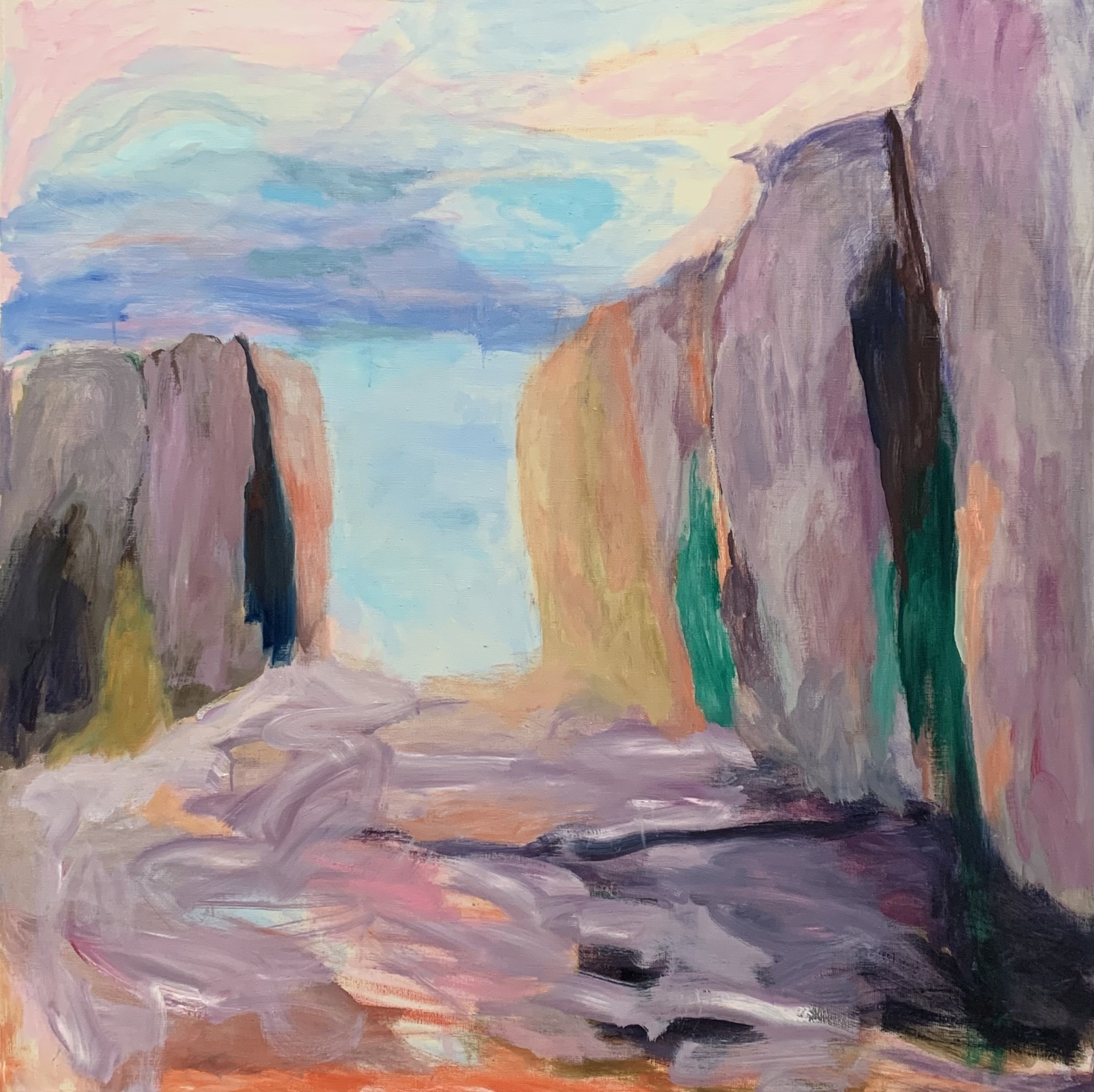 Näytä minulle tie jota minun pitää kulkea / Show me the way I am supposed to take / oil on linen / 110x110 cm