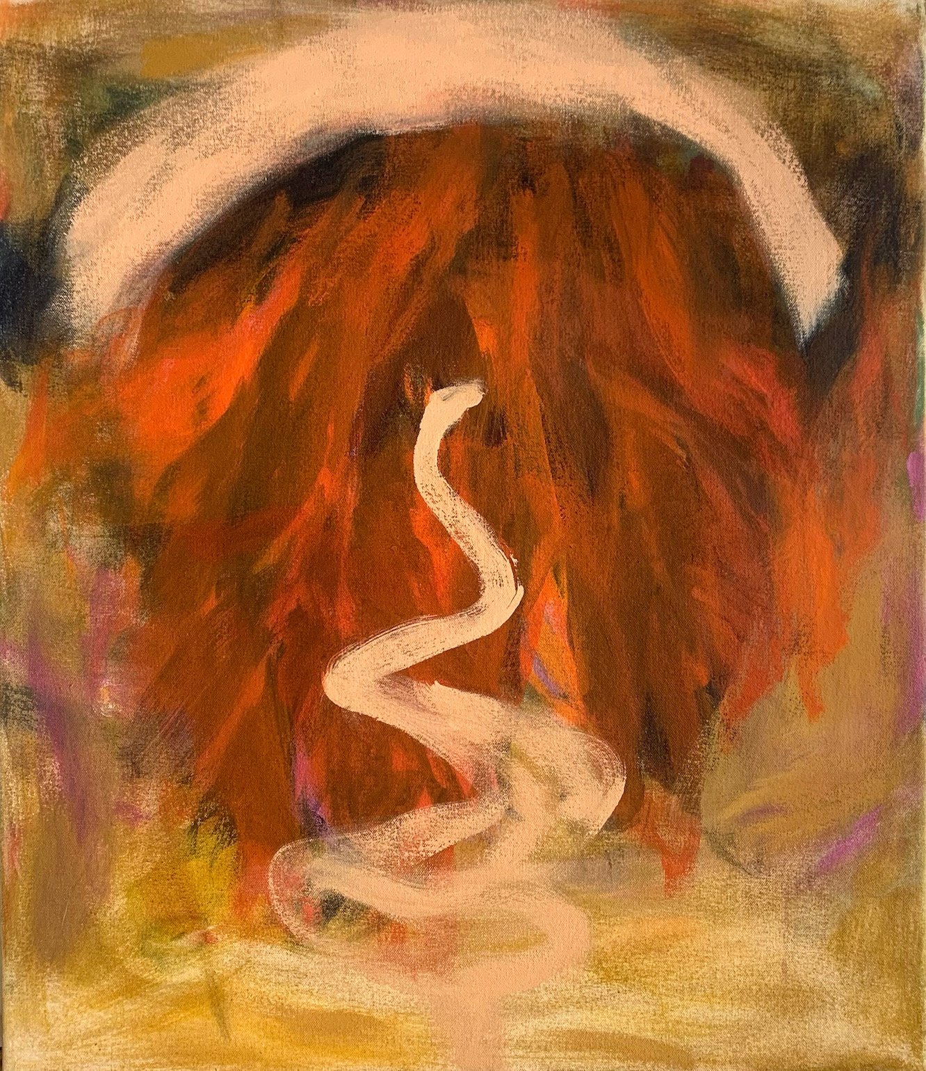 Ikuinen varjo minun ihoni alla II / Eternal shadow under my skin II / tempera on canvas / 50x40 cm