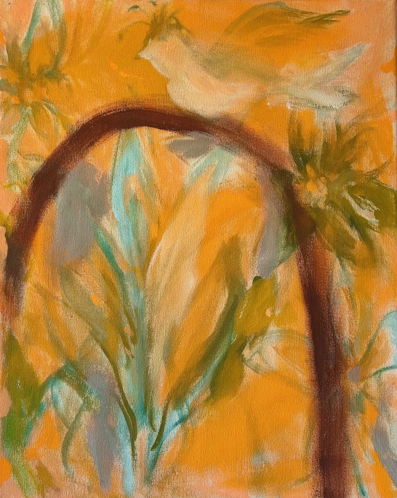 Paratiisin muisto / tempera kankaalle / 47x43 cm