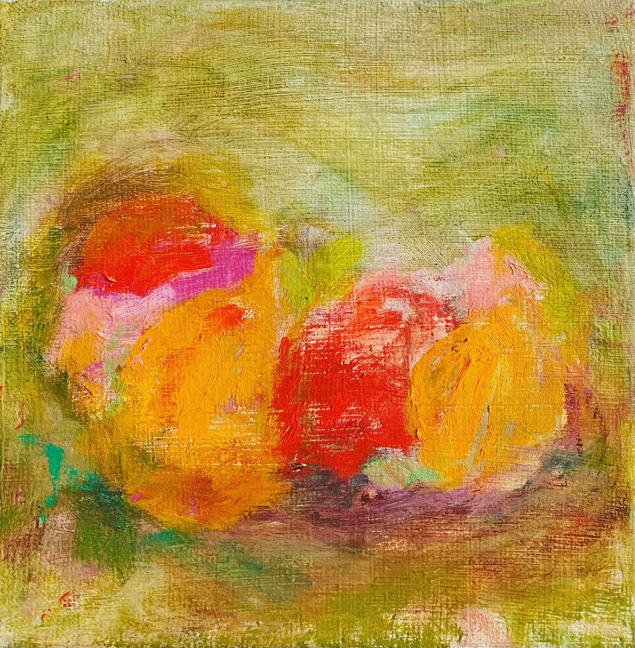 Pieni asetelma I / Little still life I / oil on linen / 24x24 cm