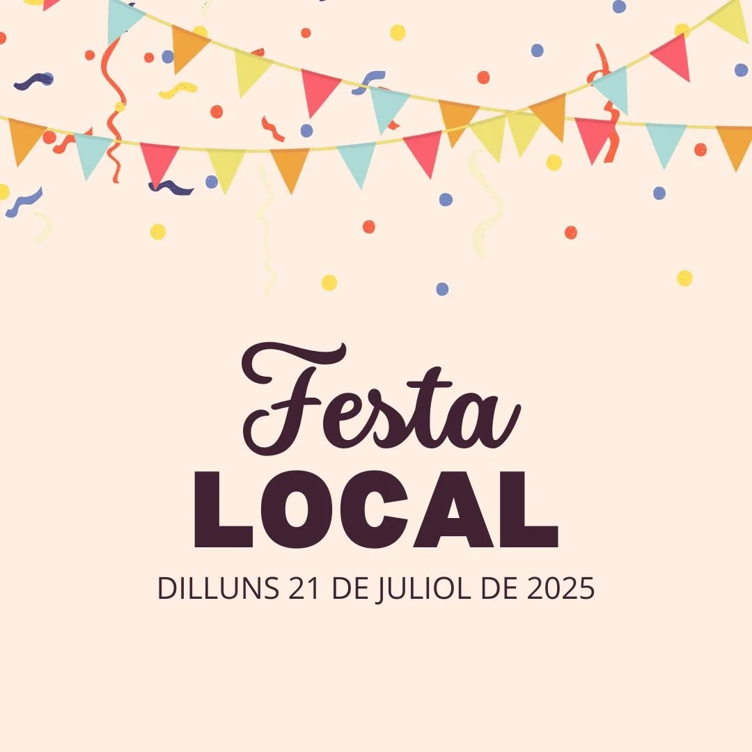 📌 Recordatori: Dilluns vinent és festa local!