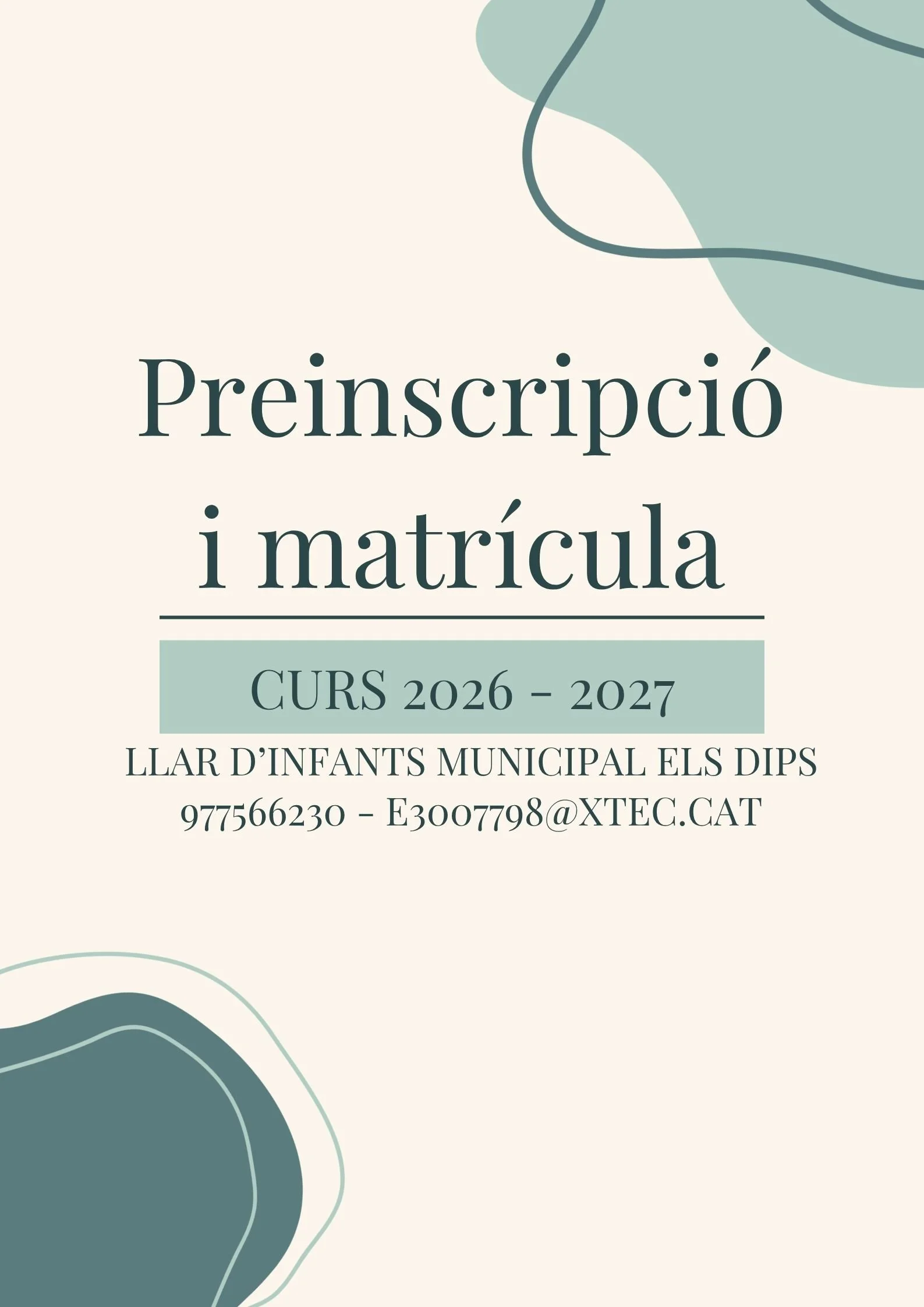 📰 Preinscripció oberta curs 2026–2027