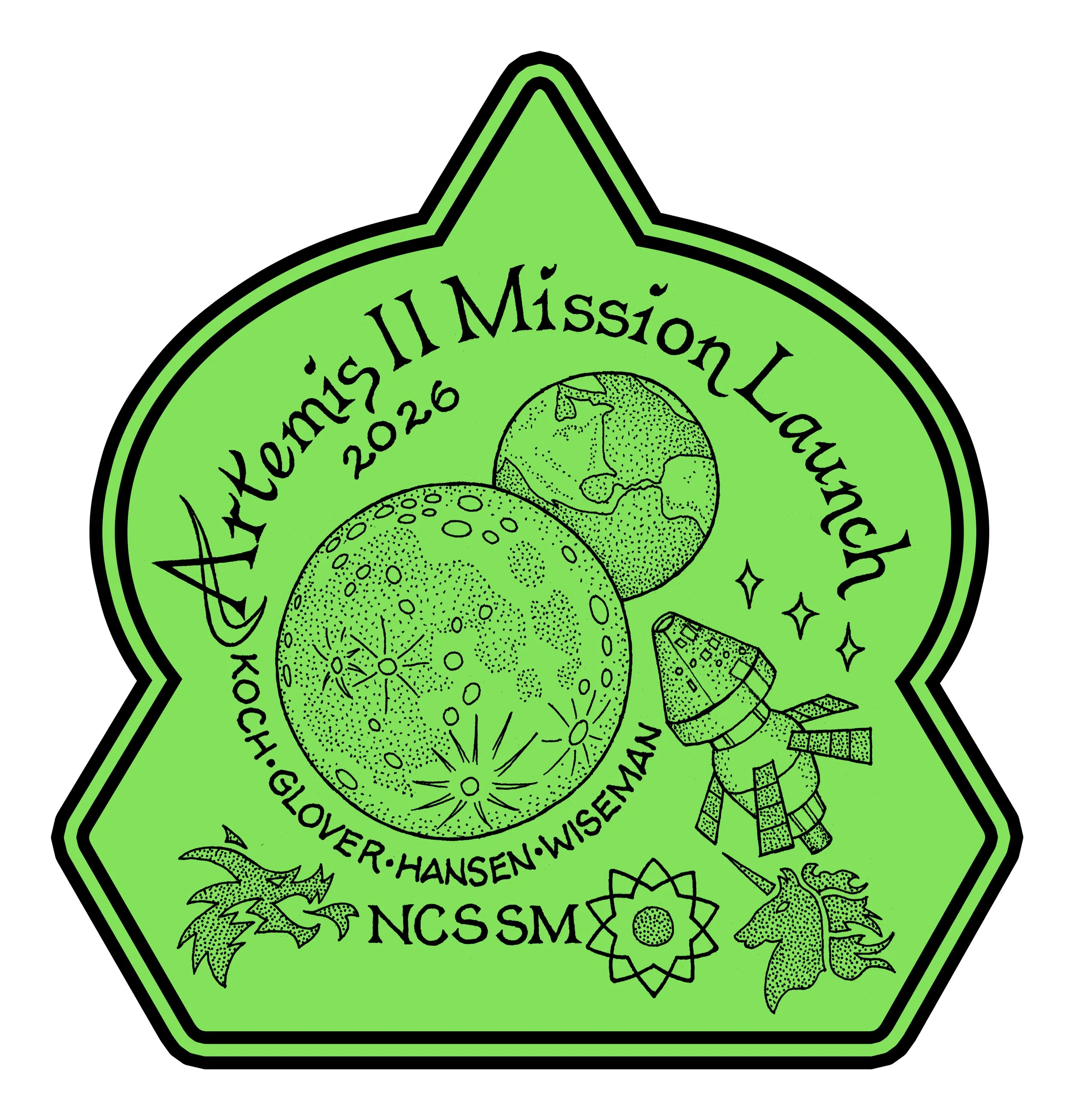 Artemis II Mission Launch sticker glow.jpg