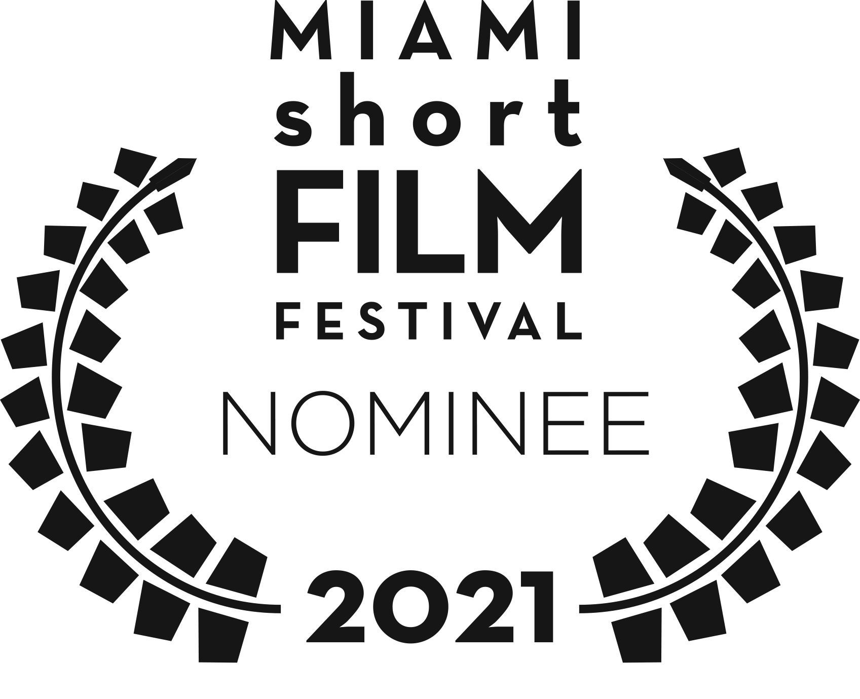 Award badge for the Miami Short Film Festival Nominee 2021
