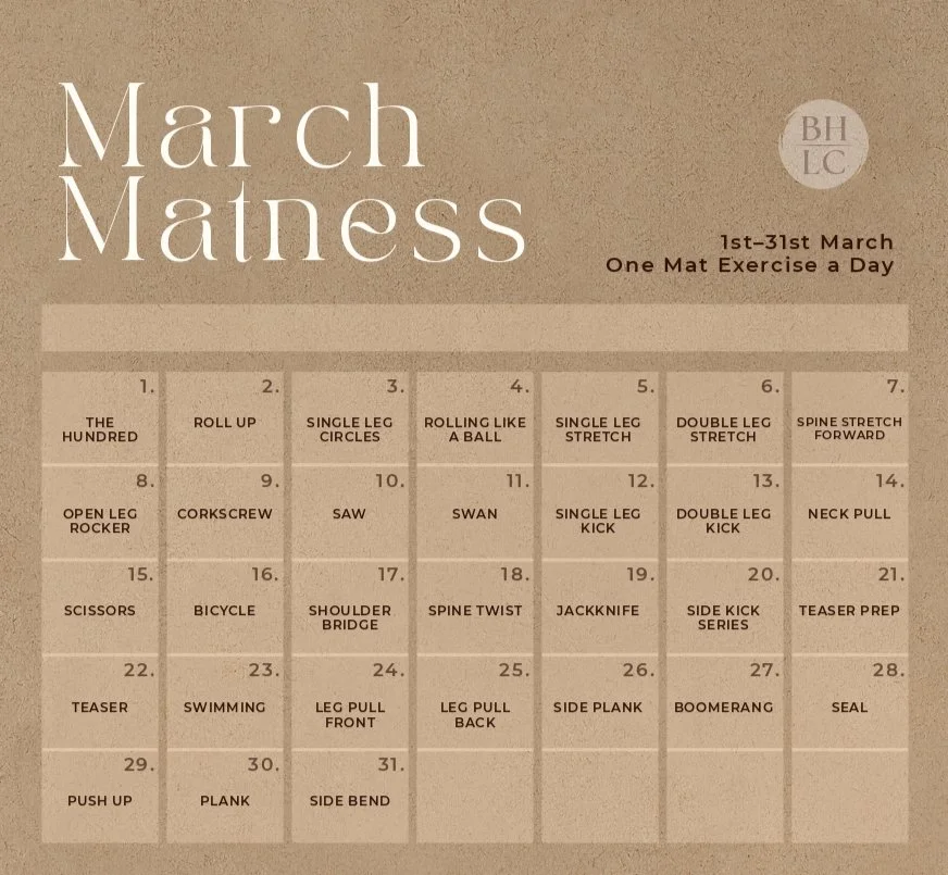 BHLC March Bingo Card calendar