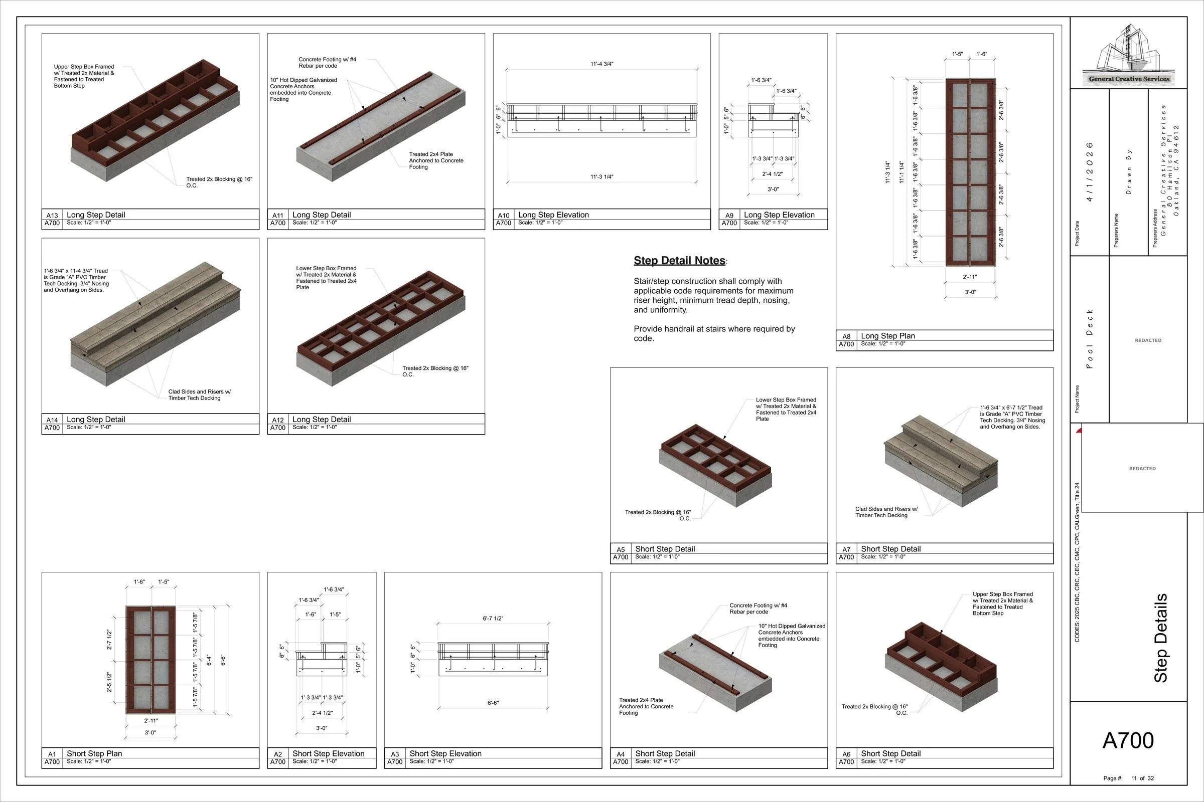 Pool Deck / Step Details