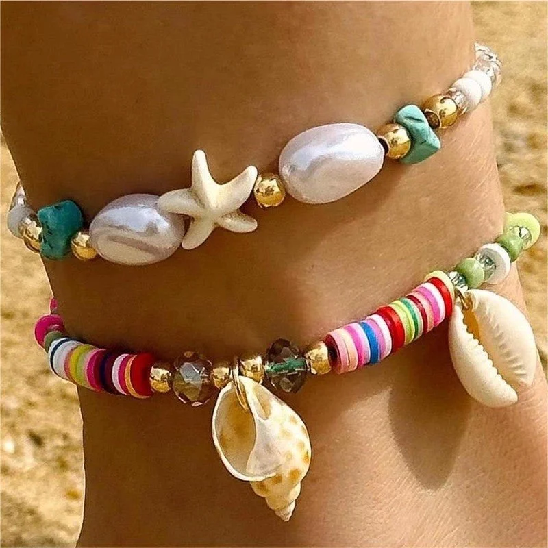 BOHO Starfish & Shell Anklet
