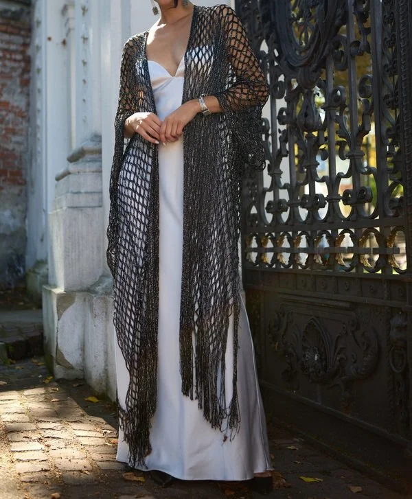 Metallic Crochet Fringed Kimono2.jpeg