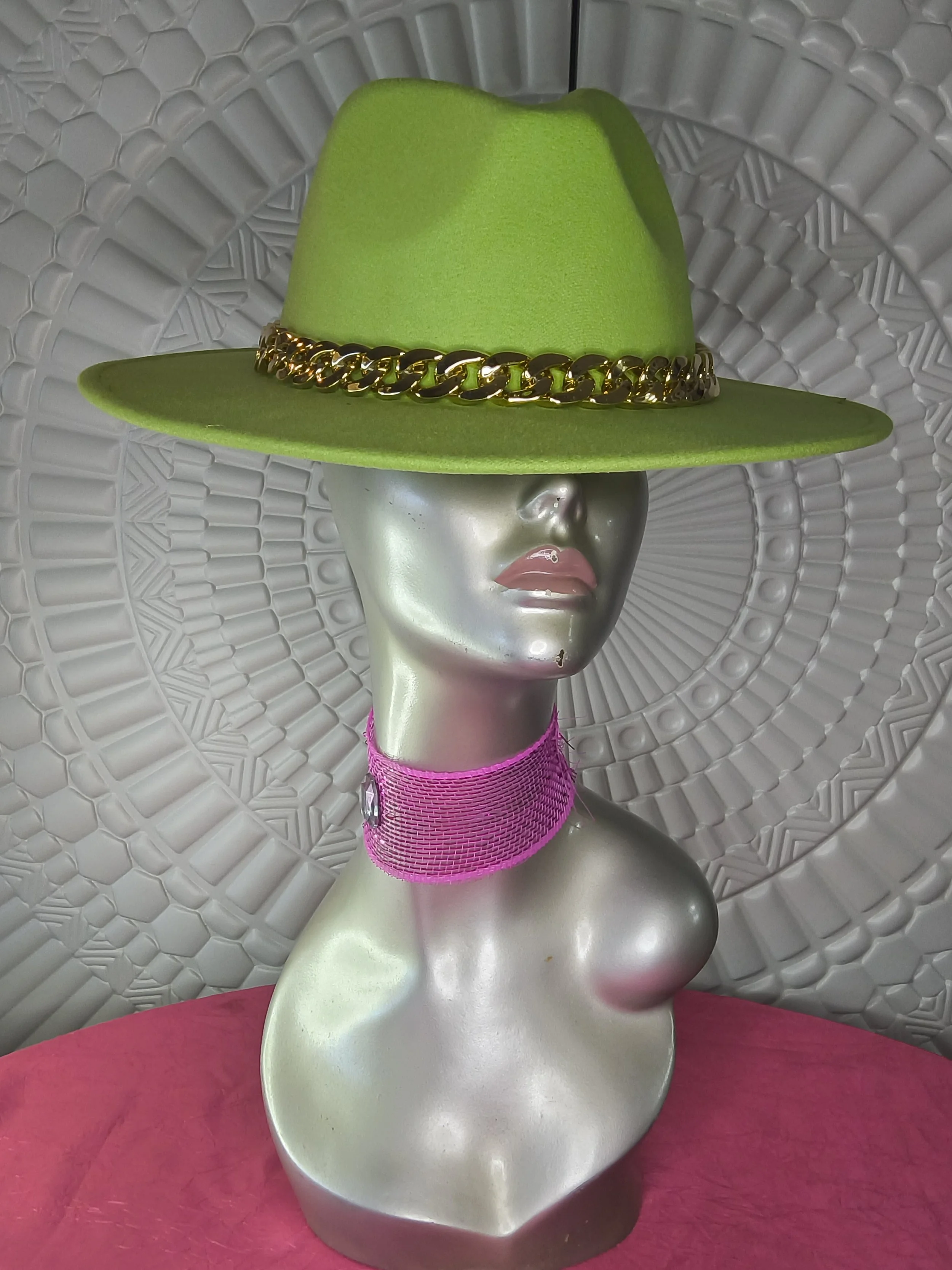 Neon Green Fedora (3.25")