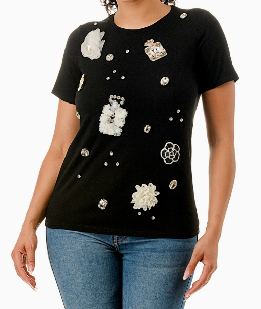 Emblished TShirt Long Black2.png