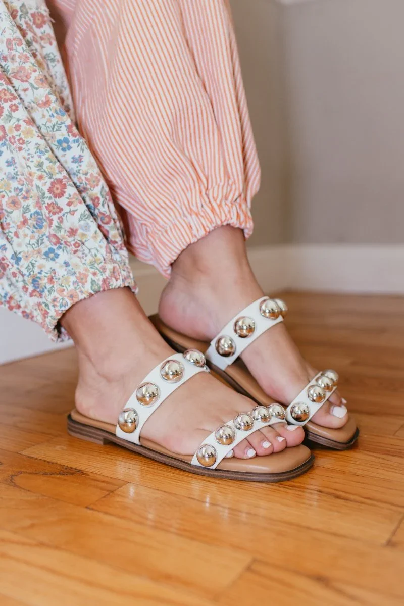 Wide Strap Sandal-White