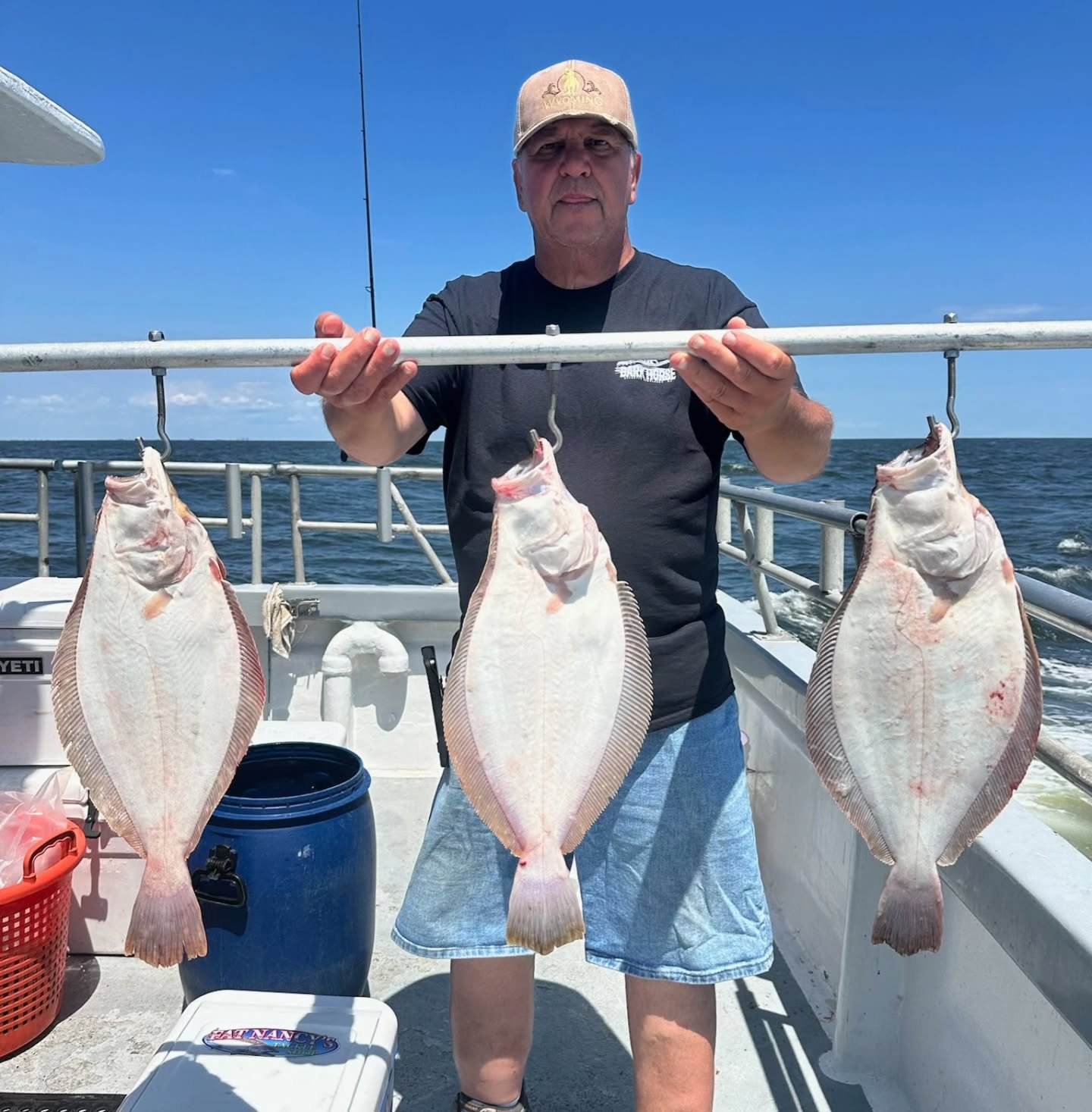 Back out this morning with a light crowd after the blow yesterday. Little left over sea, but nothing major. Had some action right away on our first couple drops but it was short lived. As soon as we started to get the current we had the wind come up